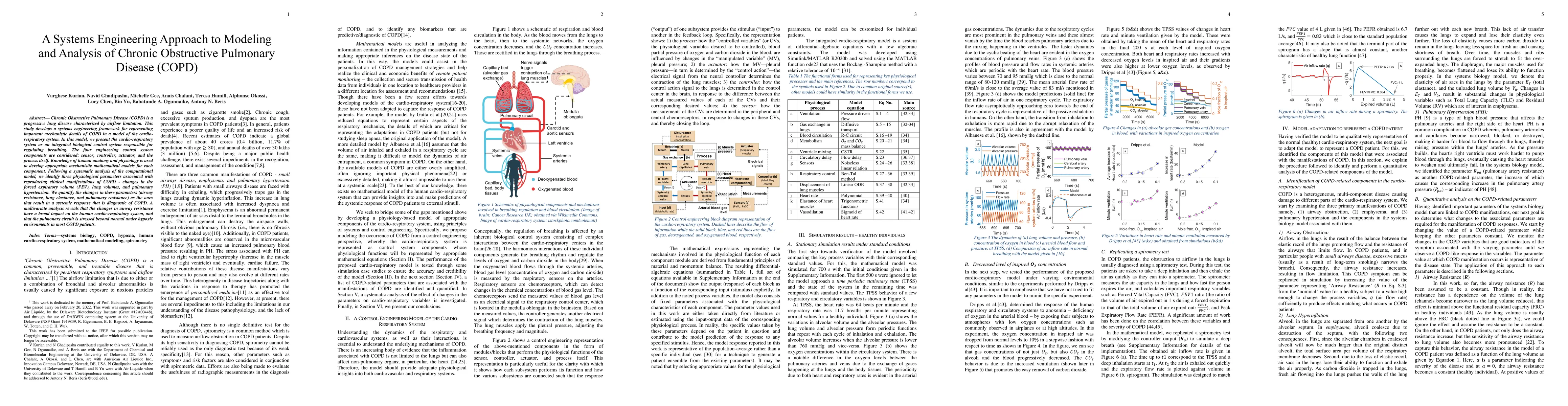 Thumbnail for A Systems Engineering Approach to Modeling and Analysis of Chronic
  Obstructive Pulmonary Disease (COPD)