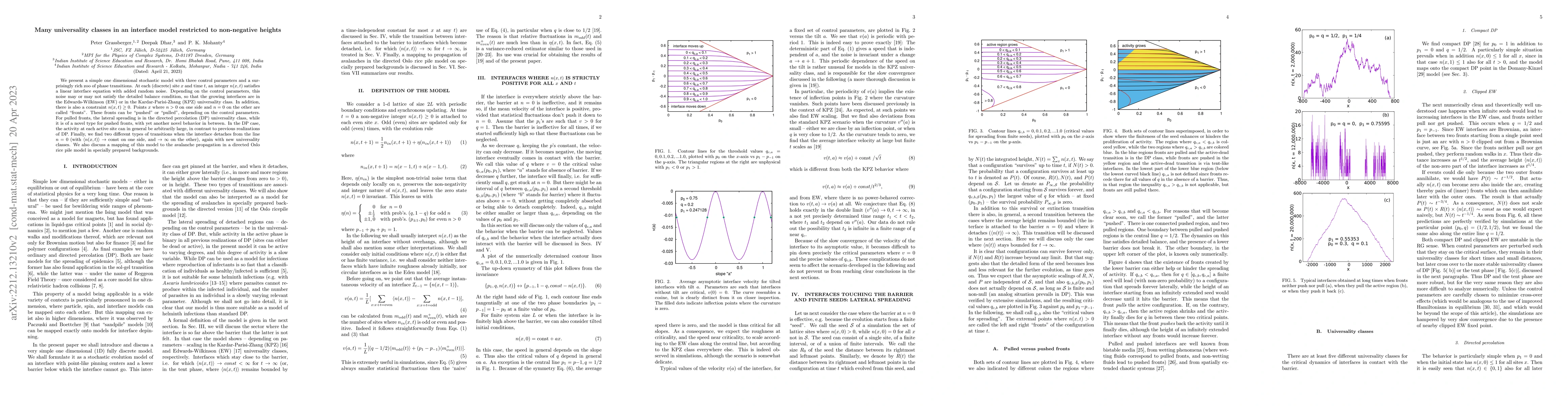 Thumbnail for Many universality classes in an interface model restricted to
  non-negative heights