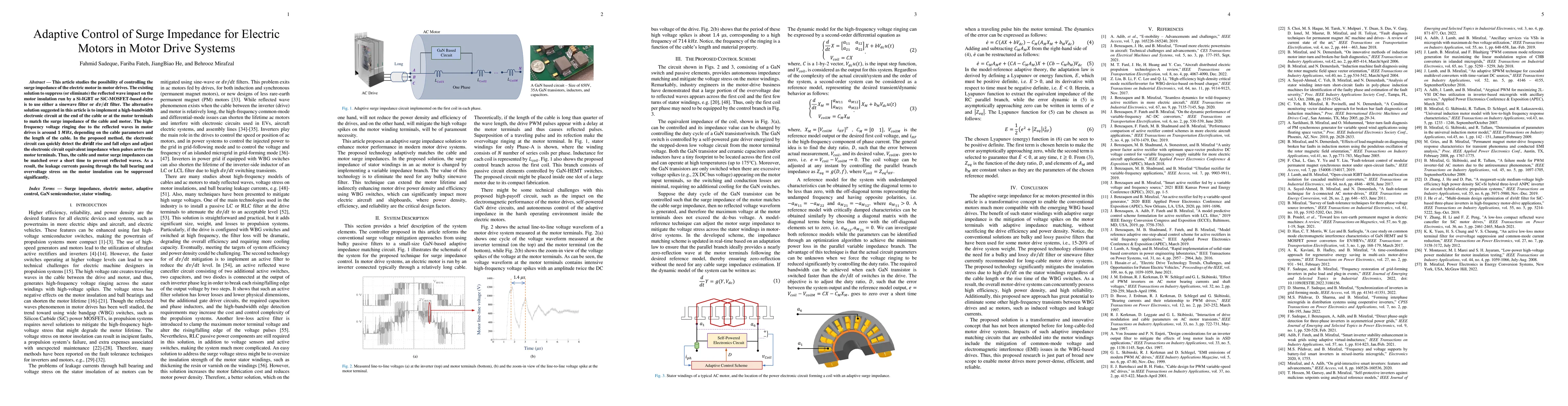 Thumbnail for Adaptive Control of Surge Impedance for Electric Motors in Motor Drive
  Systems