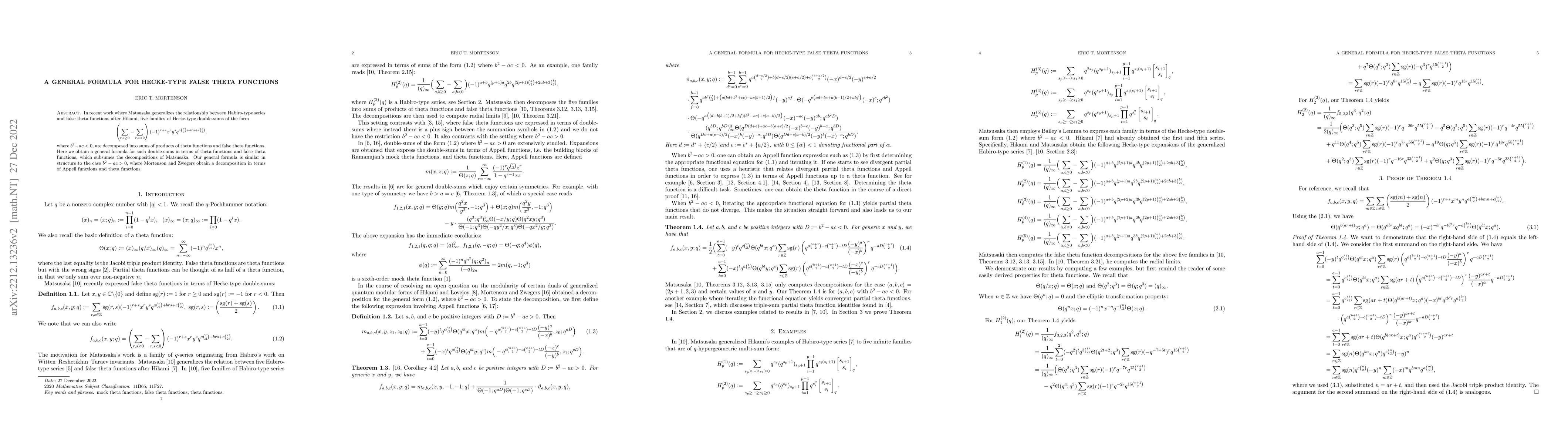 Thumbnail for A general formula for Hecke-type false theta functions
