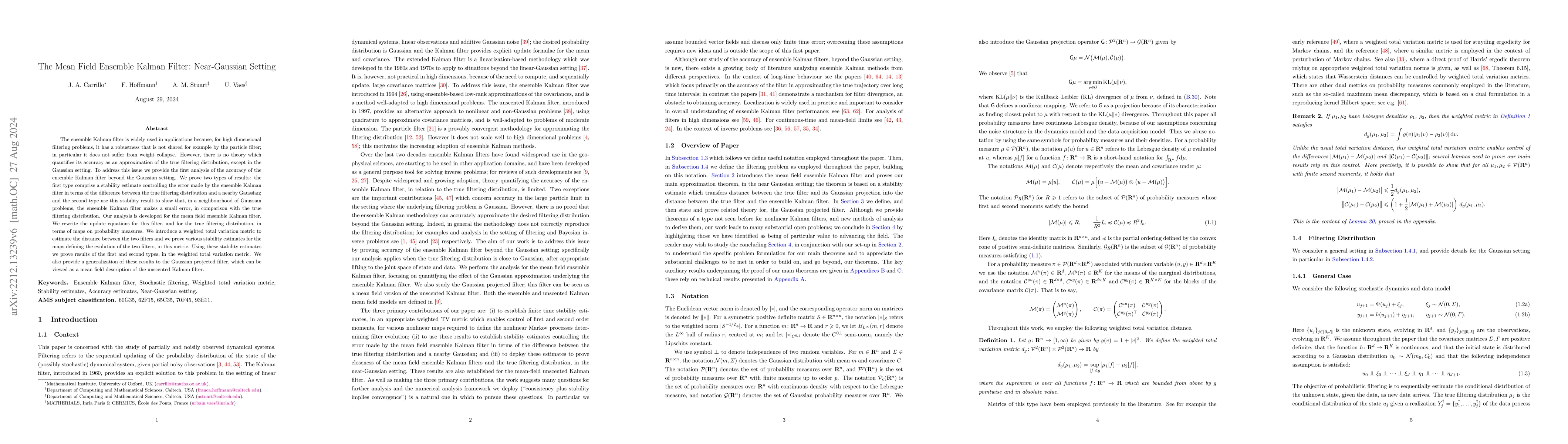 Thumbnail for The Mean Field Ensemble Kalman Filter: Near-Gaussian Setting