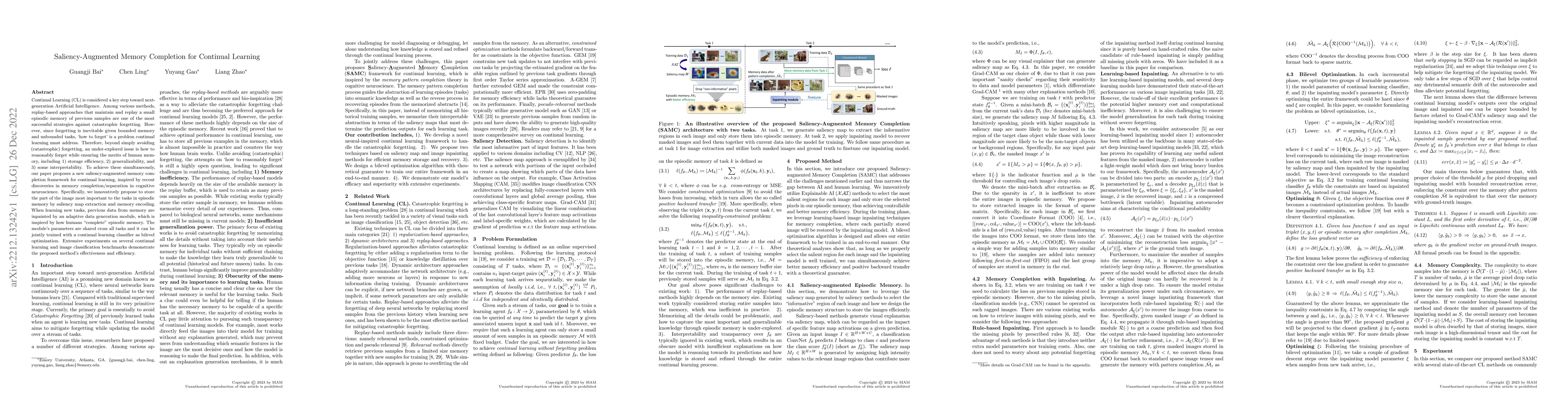 Thumbnail for Saliency-Augmented Memory Completion for Continual Learning