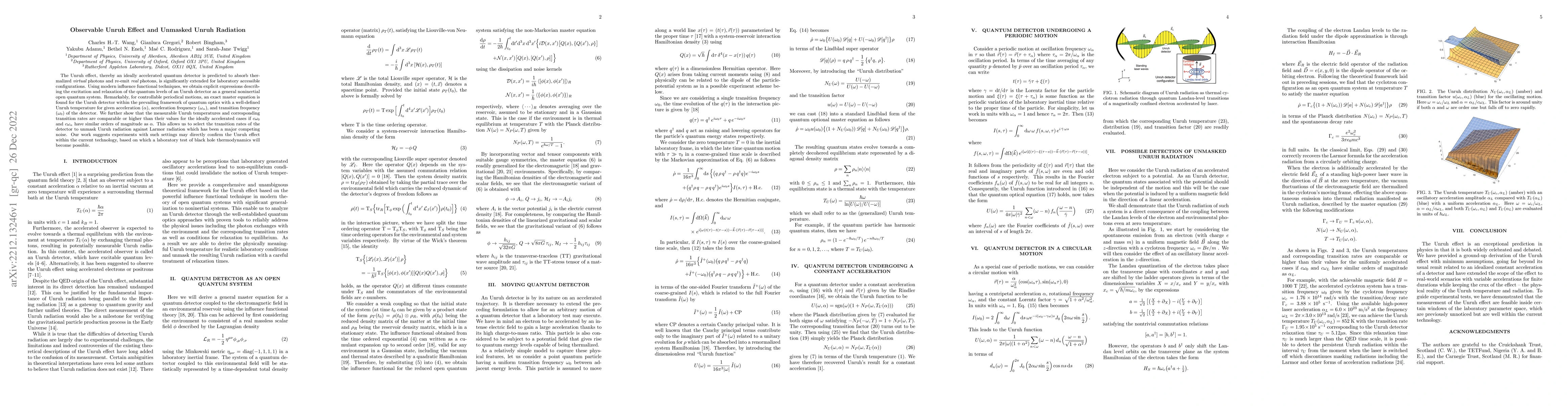 Thumbnail for Observable Unruh Effect and Unmasked Unruh Radiation