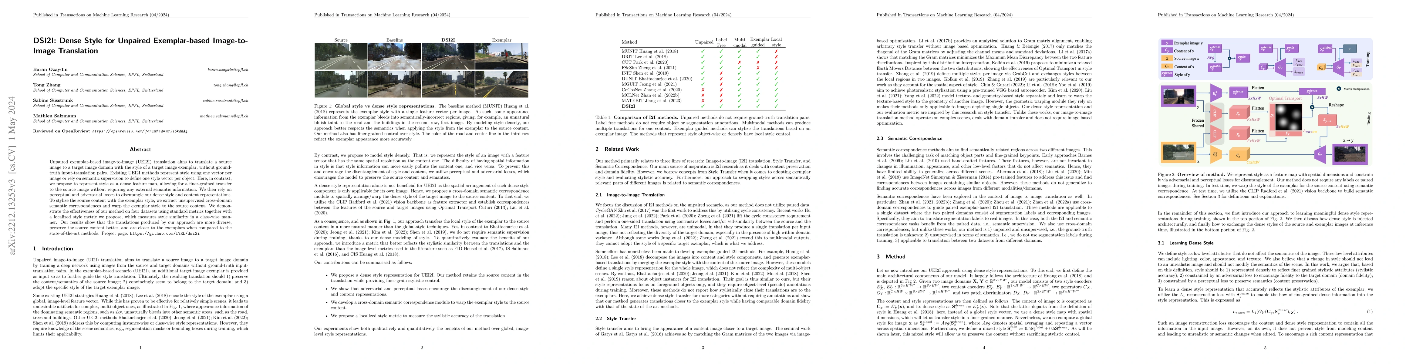 Thumbnail for DSI2I: Dense Style for Unpaired Image-to-Image Translation
