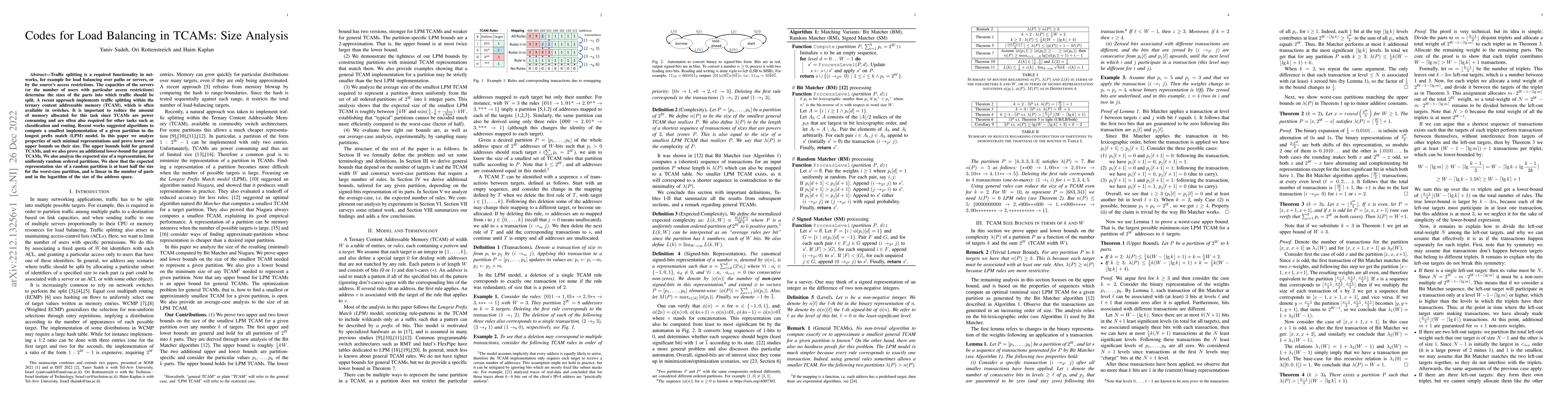 Thumbnail for Codes for Load Balancing in TCAMs: Size Analysis