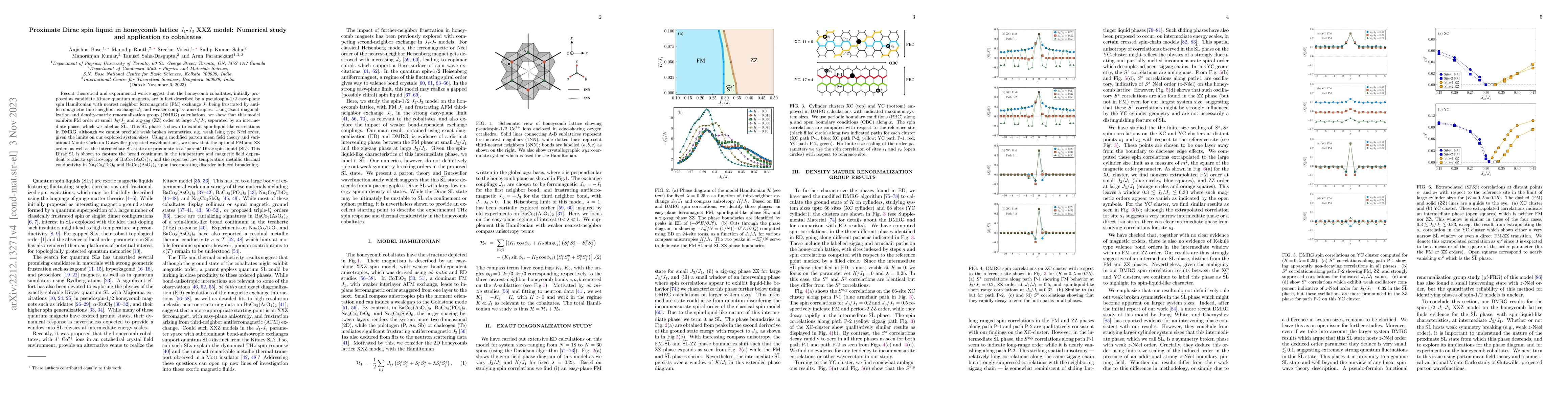 Thumbnail for Proximate Dirac spin liquid in honeycomb lattice $J_1$-$J_3$ XXZ model:
  Numerical study and application to cobaltates