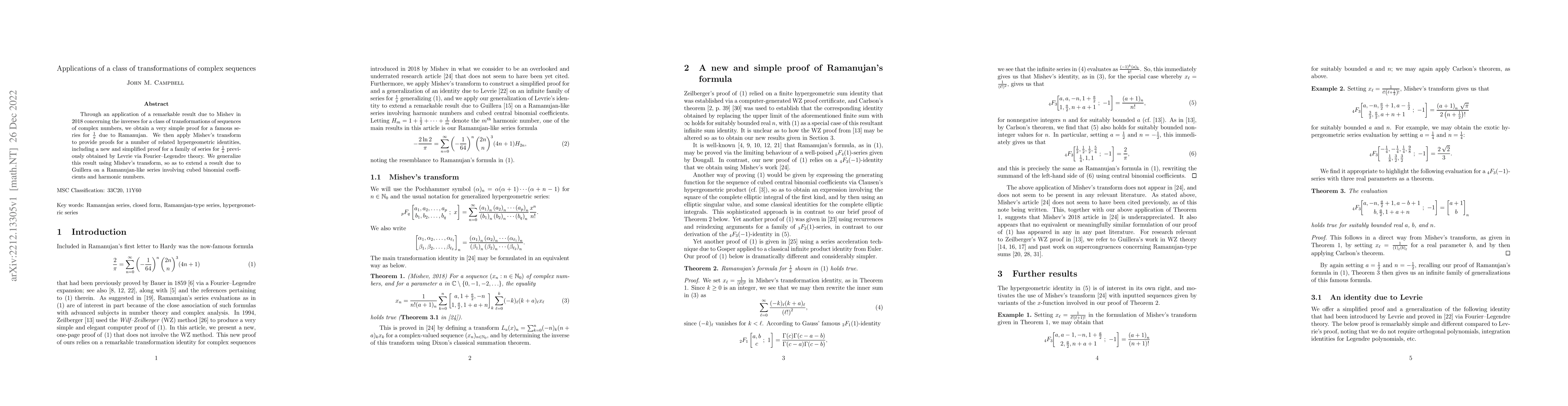 Thumbnail for Applications of a class of transformations of complex sequences