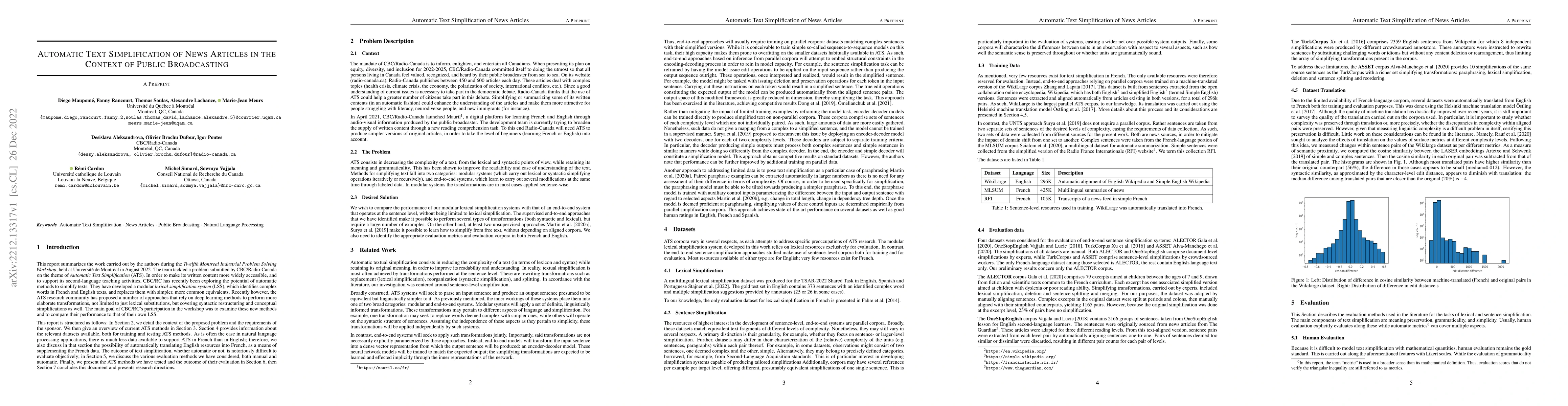 Thumbnail for Automatic Text Simplification of News Articles in the Context of Public
  Broadcasting