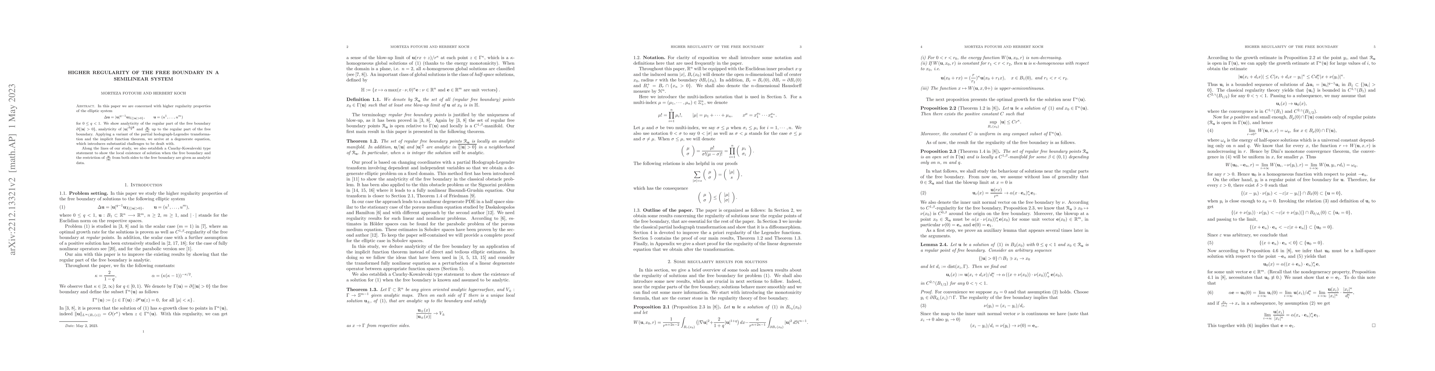 Thumbnail for Higher Regularity of the Free Boundary in a Semilinear System