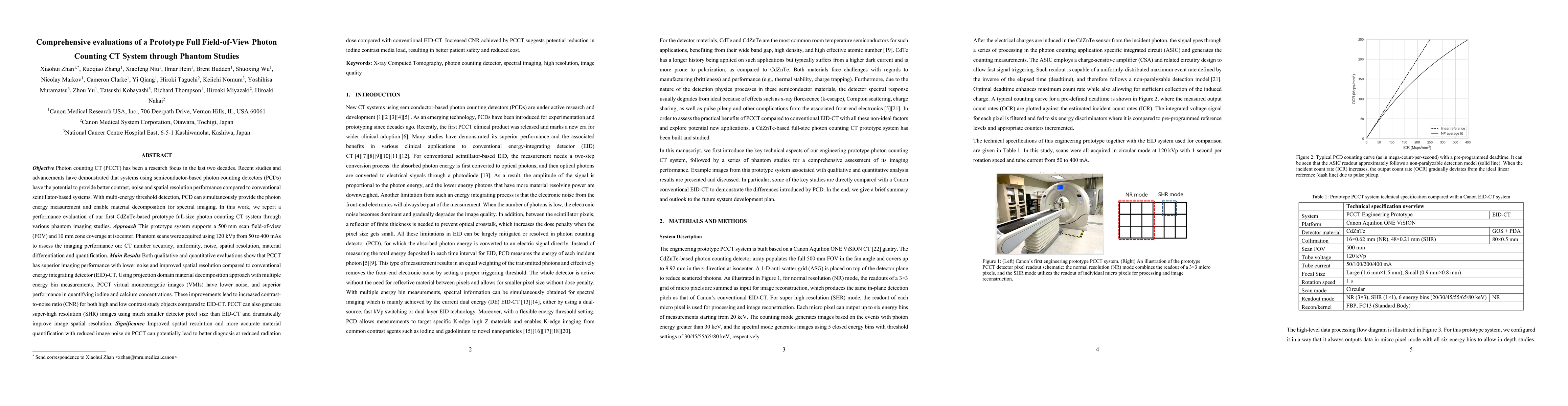 Thumbnail for Comprehensive evaluations of a prototype full field-of-view photon
  counting CT system through phantom studies