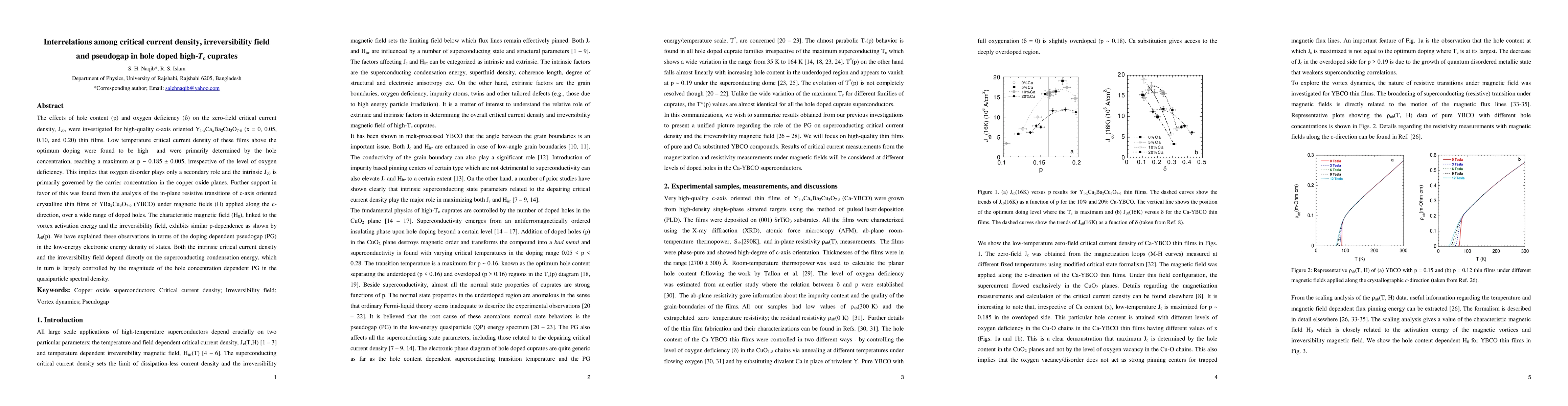 Thumbnail for Interrelations among critical current density, irreversibility field and
  pseudogap in hole doped high-Tc cuprates