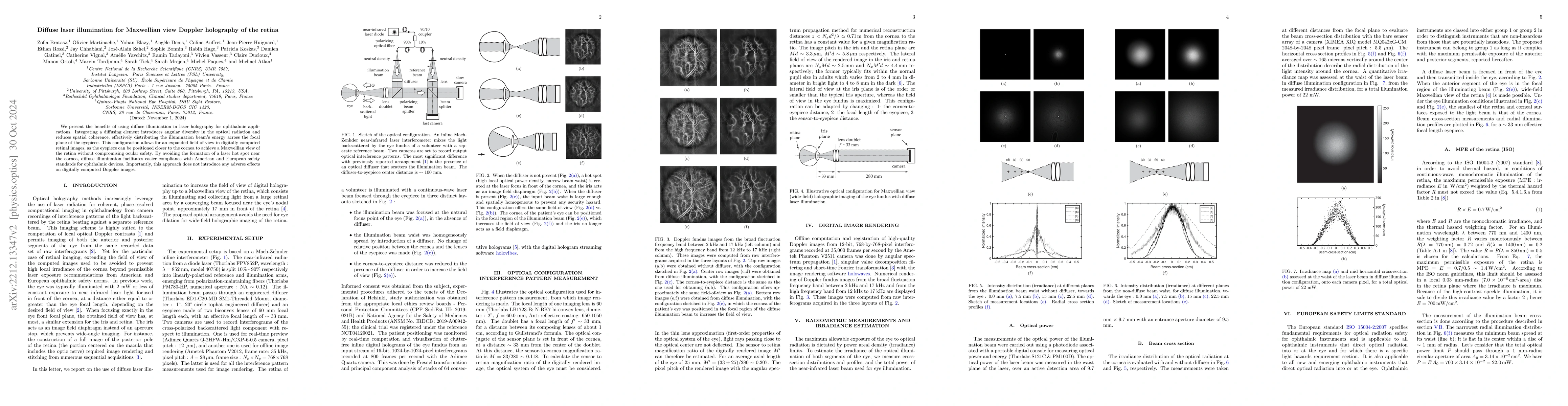 Thumbnail for Diffuse laser illumination for Maxwellian view Doppler holography of the
  retina