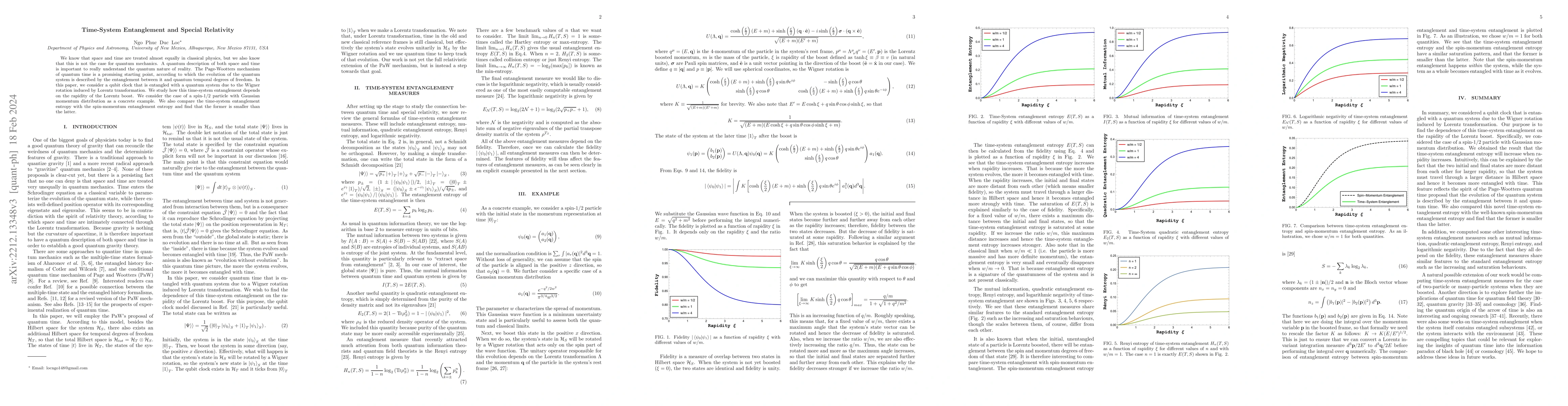 Thumbnail for Time-System Entanglement and Special Relativity