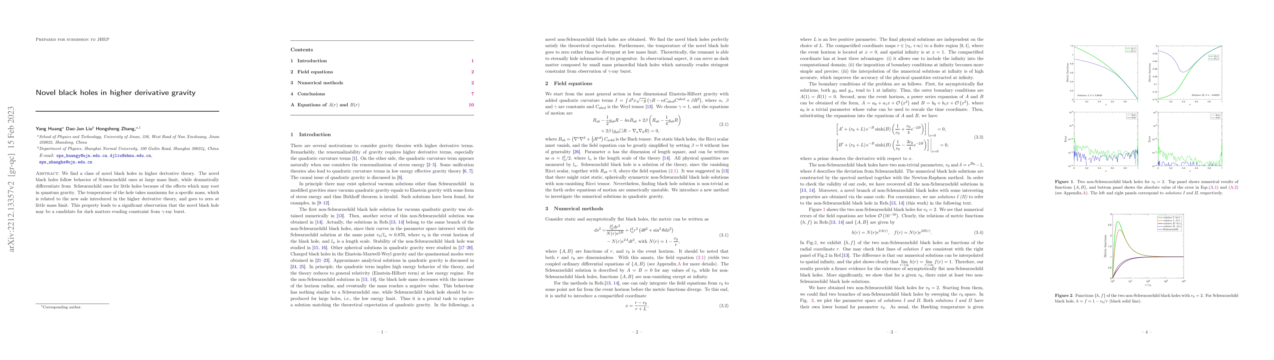 Thumbnail for Novel black holes in higher derivative gravity