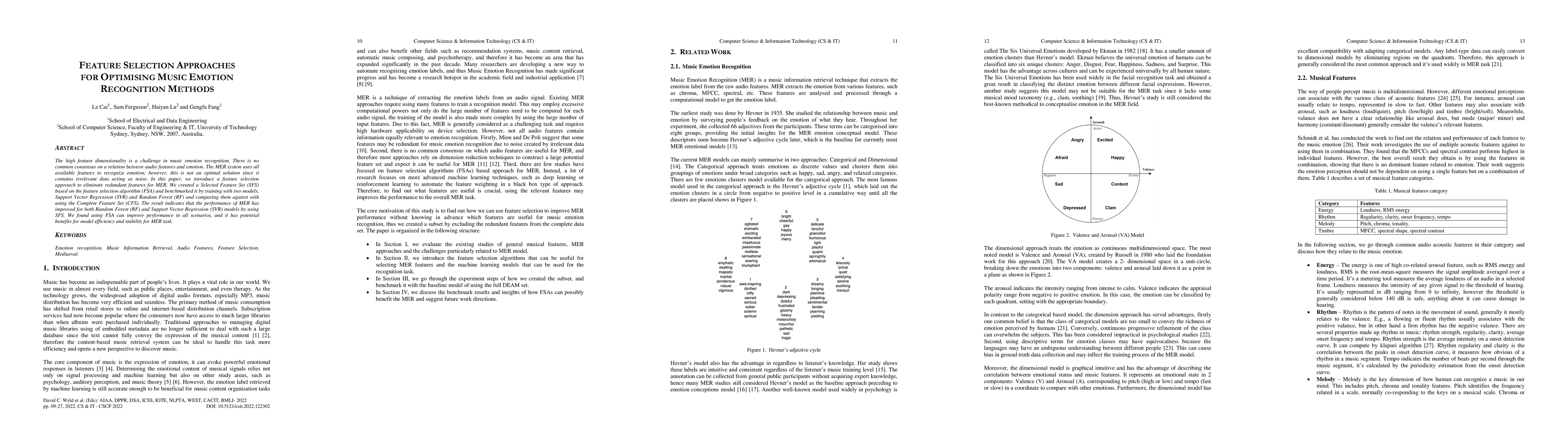 Thumbnail for Feature Selection Approaches for Optimising Music Emotion Recognition
  Methods