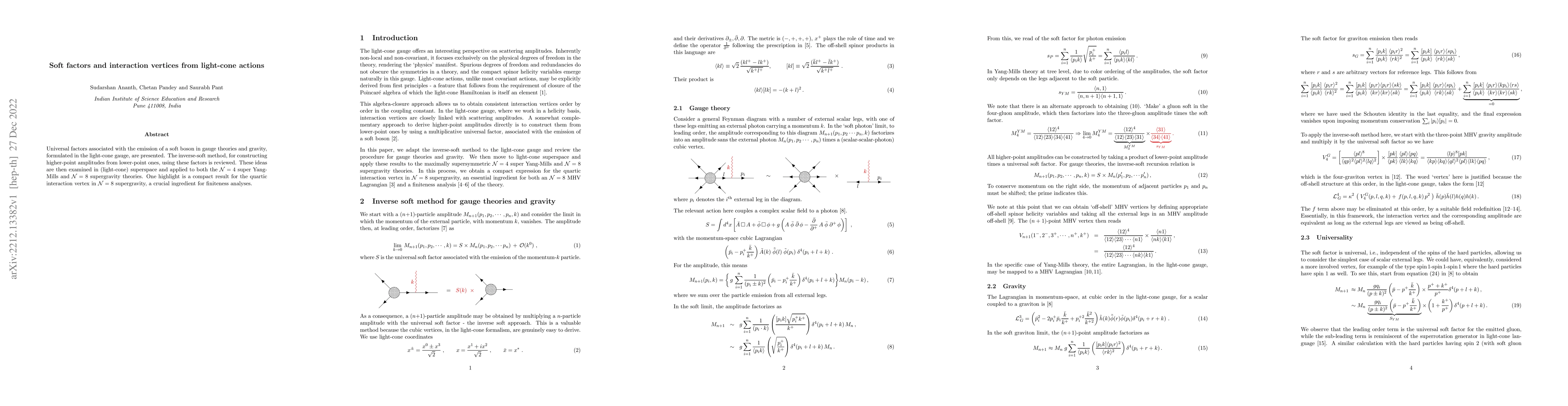 Thumbnail for Soft factors and interaction vertices from light-cone actions