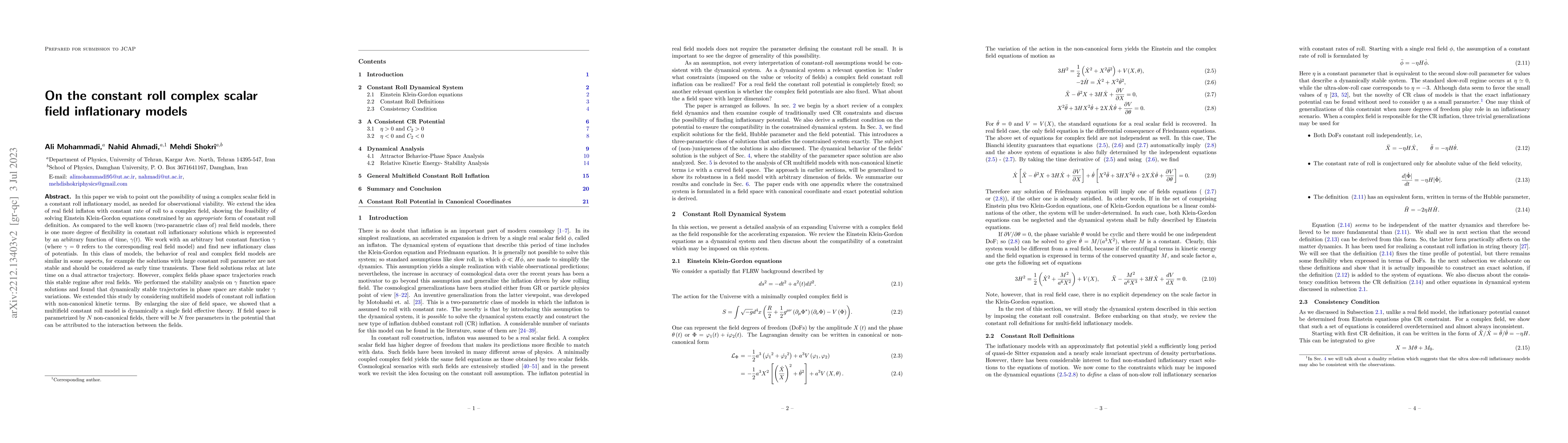 Thumbnail for On the constant roll complex scalar field inflationary models