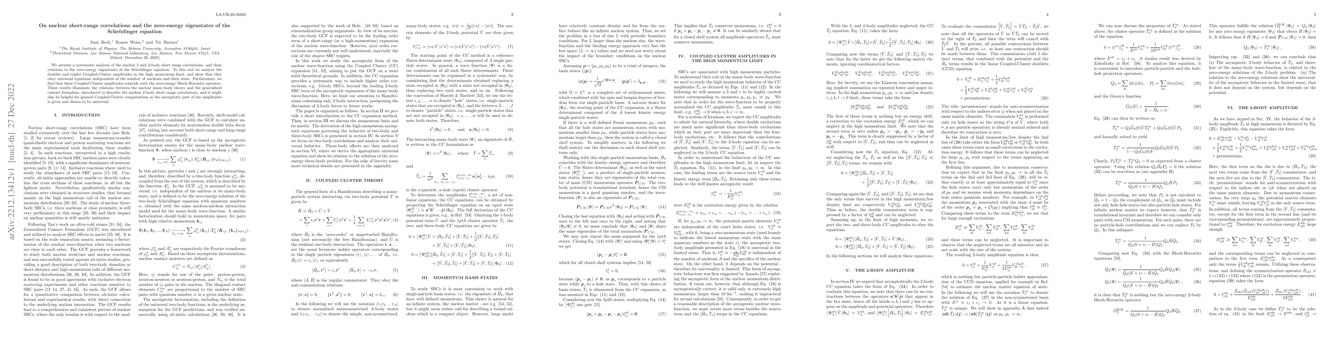 Thumbnail for On nuclear short-range correlations and the zero-energy eigenstates of
  the Schrodinger equation