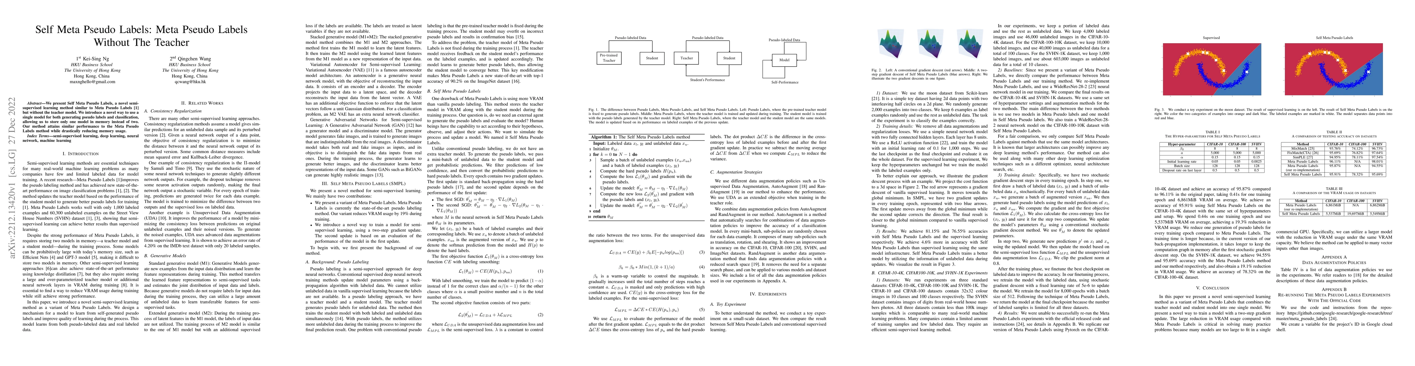 Thumbnail for Self Meta Pseudo Labels: Meta Pseudo Labels Without The Teacher
