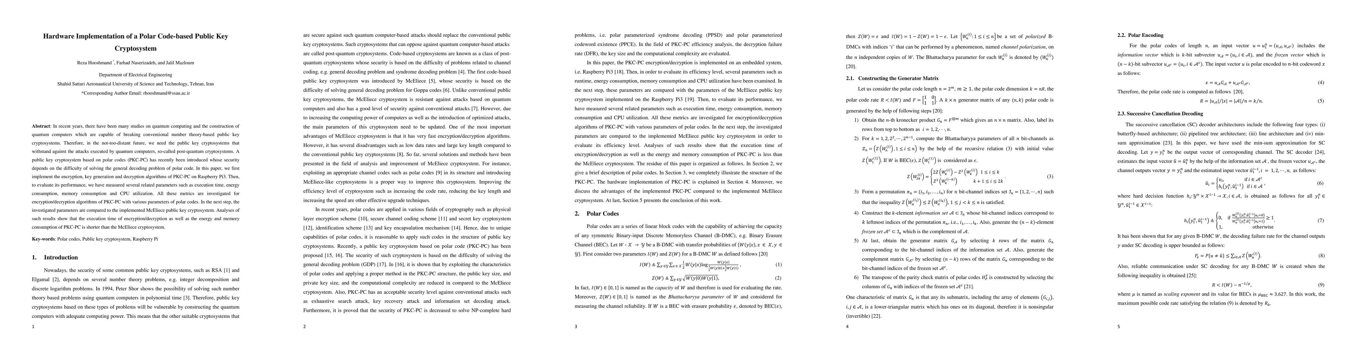 Thumbnail for Hardware Implementation of a Polar Code-based Public Key Cryptosystem