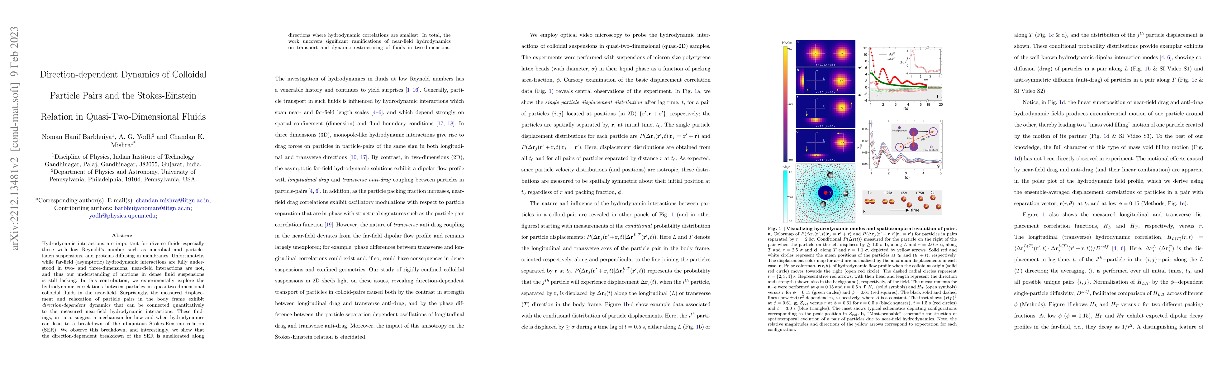 Thumbnail for Direction-dependent Dynamics of Colloidal Particle Pairs and the
  Stokes-Einstein Relation in Quasi-Two-Dimensional Fluids