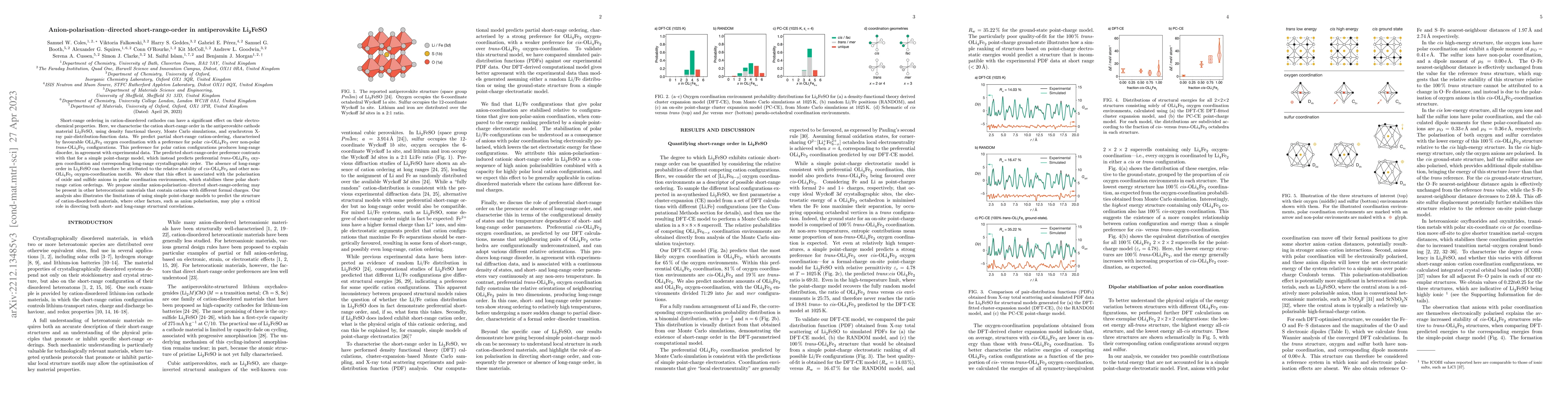 Thumbnail for Anion-polarisation-directed short-range-order in antiperovskite
  Li$_2$FeSO
