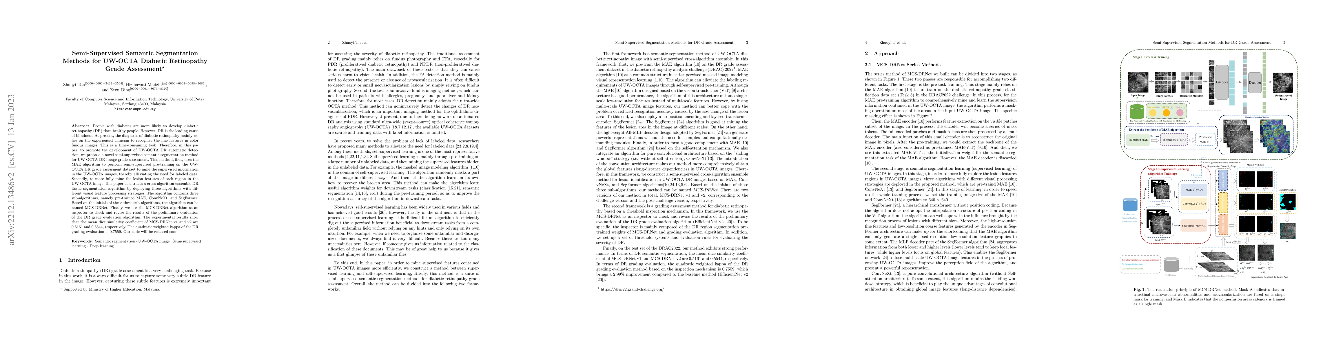 Thumbnail for Semi-Supervised Semantic Segmentation Methods for UW-OCTA Diabetic
  Retinopathy Grade Assessment