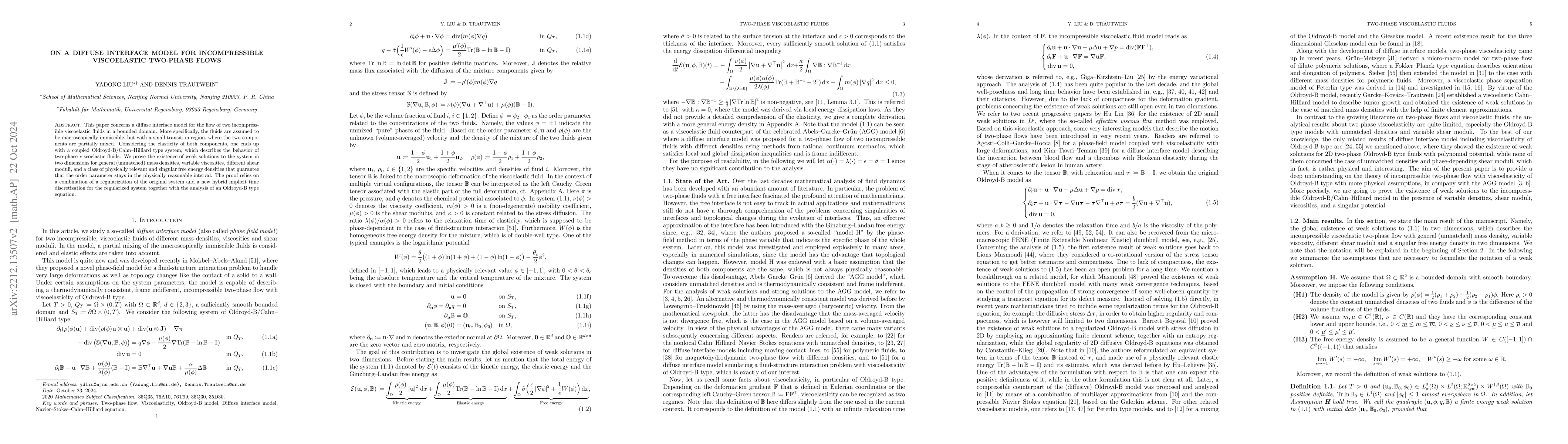 Thumbnail for On a diffuse interface model for incompressible viscoelastic two-phase
  flows