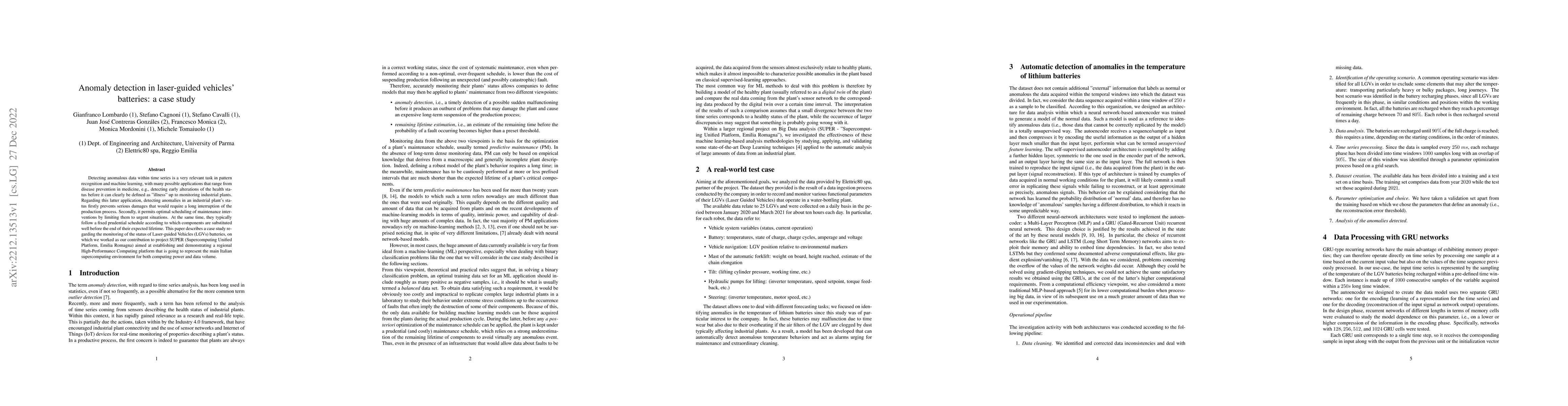 Thumbnail for Anomaly detection in laser-guided vehicles' batteries: a case study