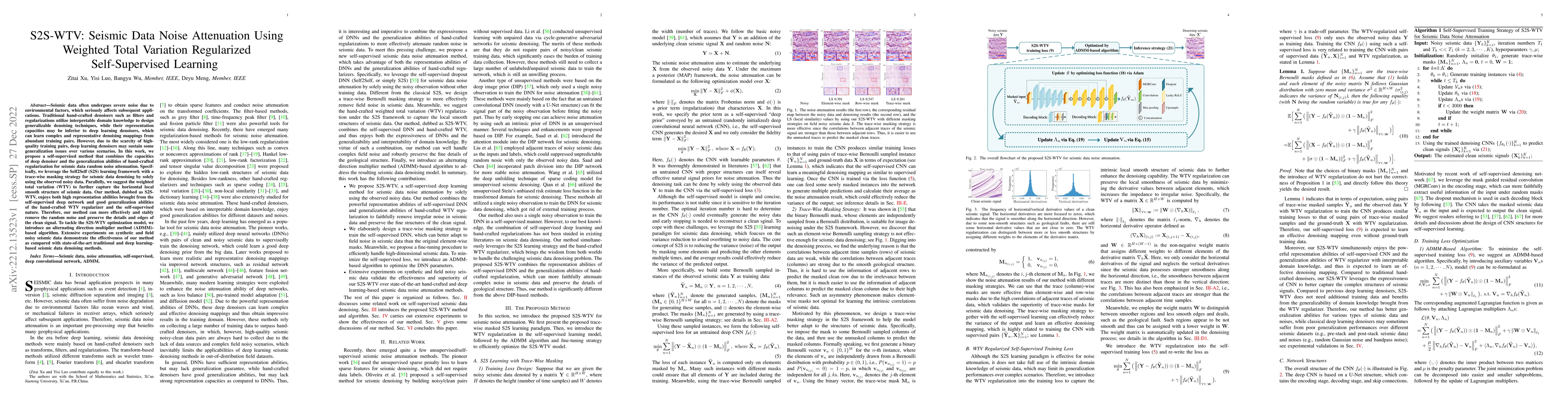 Thumbnail for S2S-WTV: Seismic Data Noise Attenuation Using Weighted Total Variation
  Regularized Self-Supervised Learning