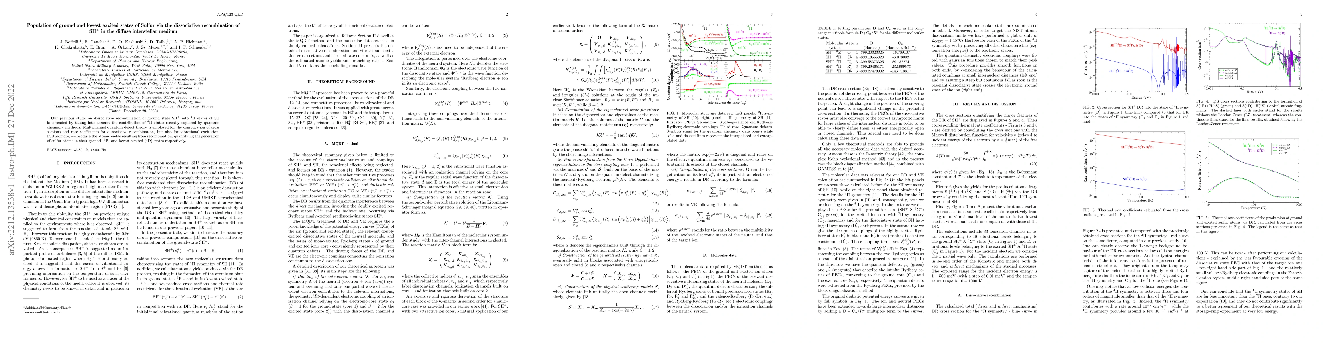 Thumbnail for Population of ground and lowest excited states of Sulfur via the
  dissociative recombination of SH+ in the diffuse interstellar medium