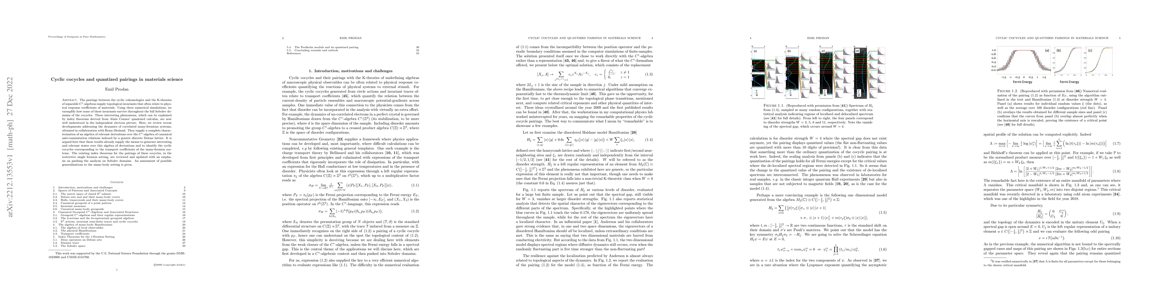 Thumbnail for Cyclic cocycles and quantized pairings in materials science