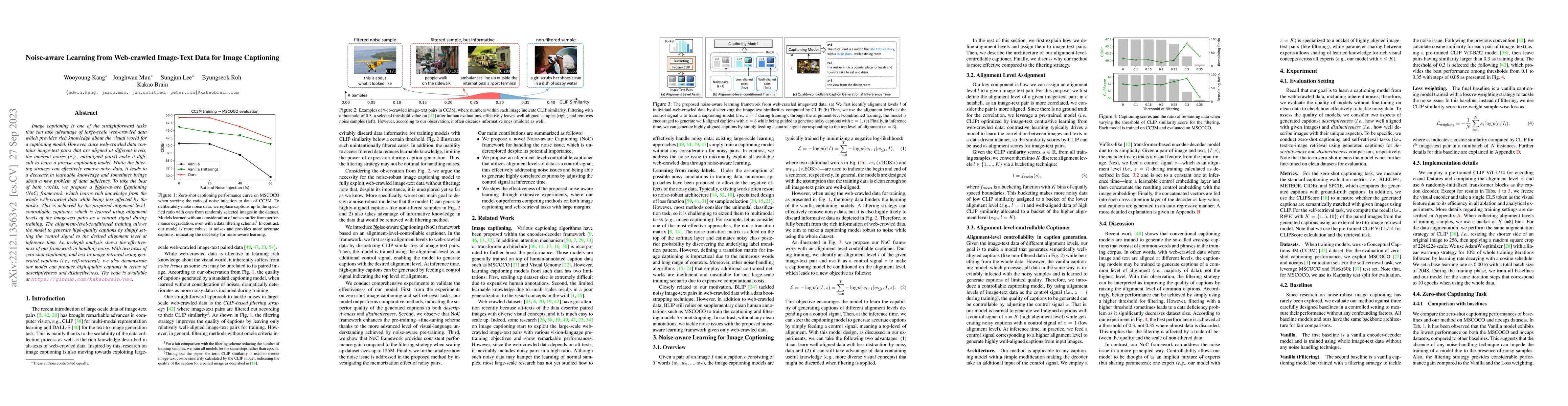 Thumbnail for Noise-aware Learning from Web-crawled Image-Text Data for Image
  Captioning
