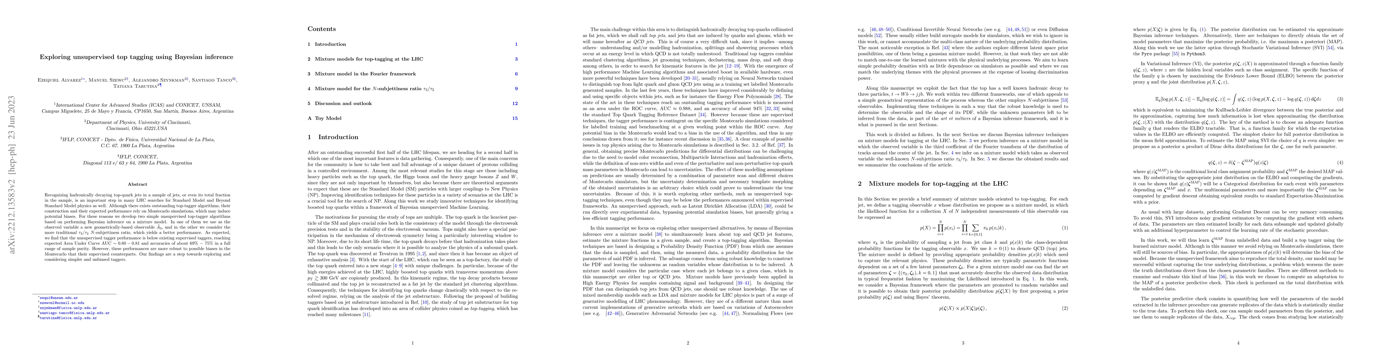 Thumbnail for Exploring unsupervised top tagging using Bayesian inference