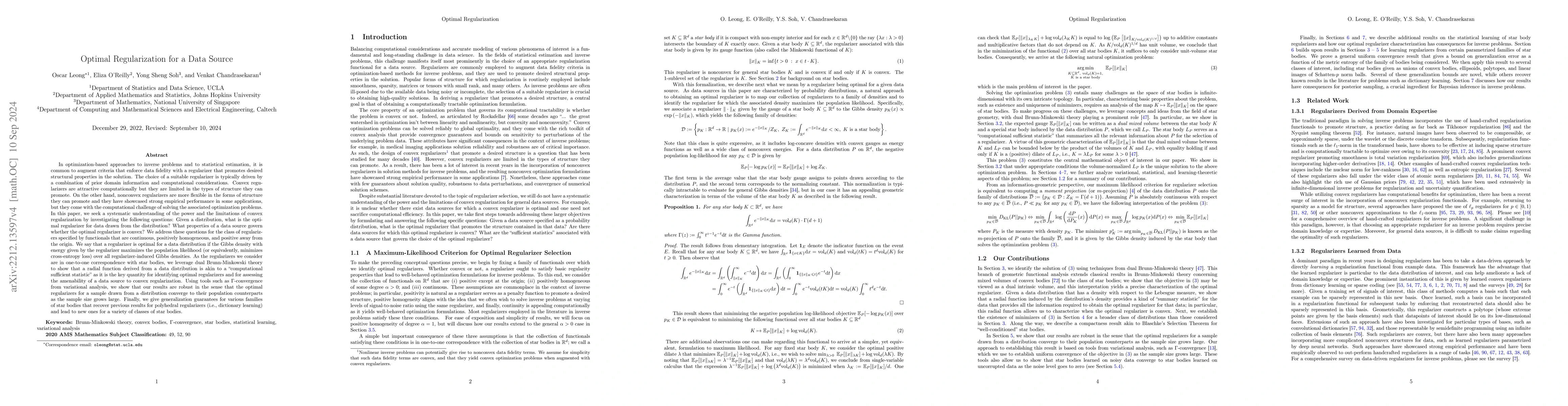 Thumbnail for Optimal Regularization for a Data Source
