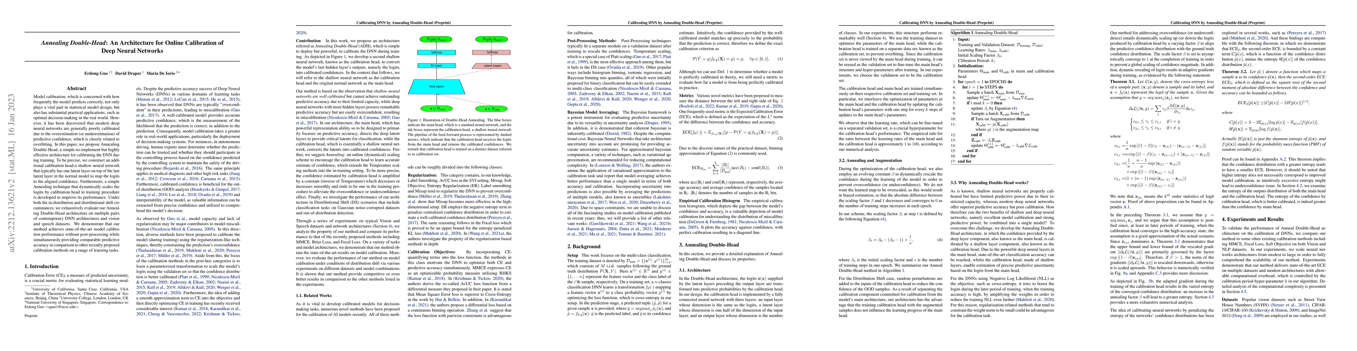 Thumbnail for Annealing Double-Head: An Architecture for Online Calibration of Deep
  Neural Networks