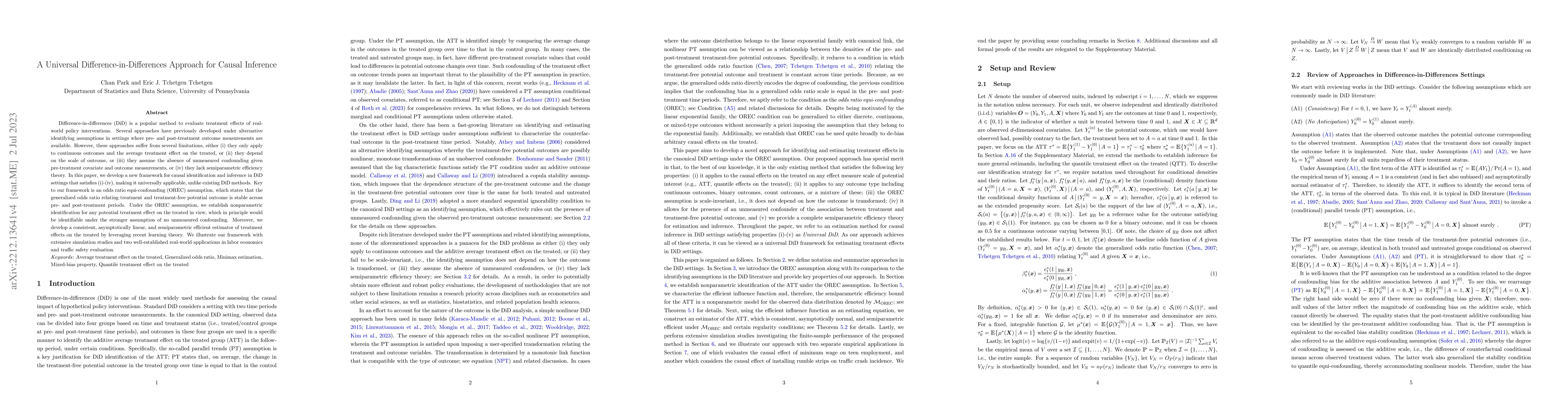 Thumbnail for A Universal Difference-in-Differences Approach for Causal Inference