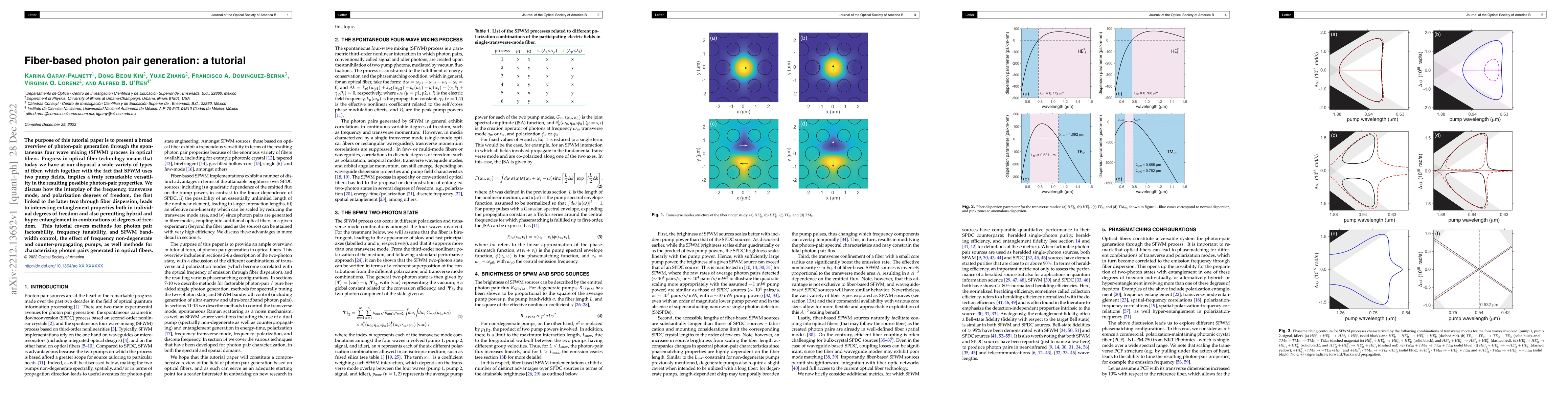 Thumbnail for Fiber-based photon pair generation: a tutorial