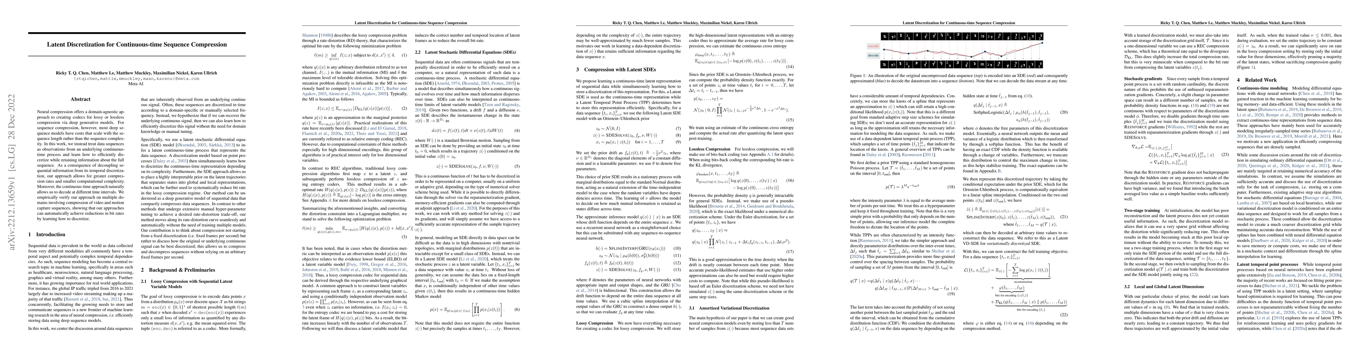Thumbnail for Latent Discretization for Continuous-time Sequence Compression