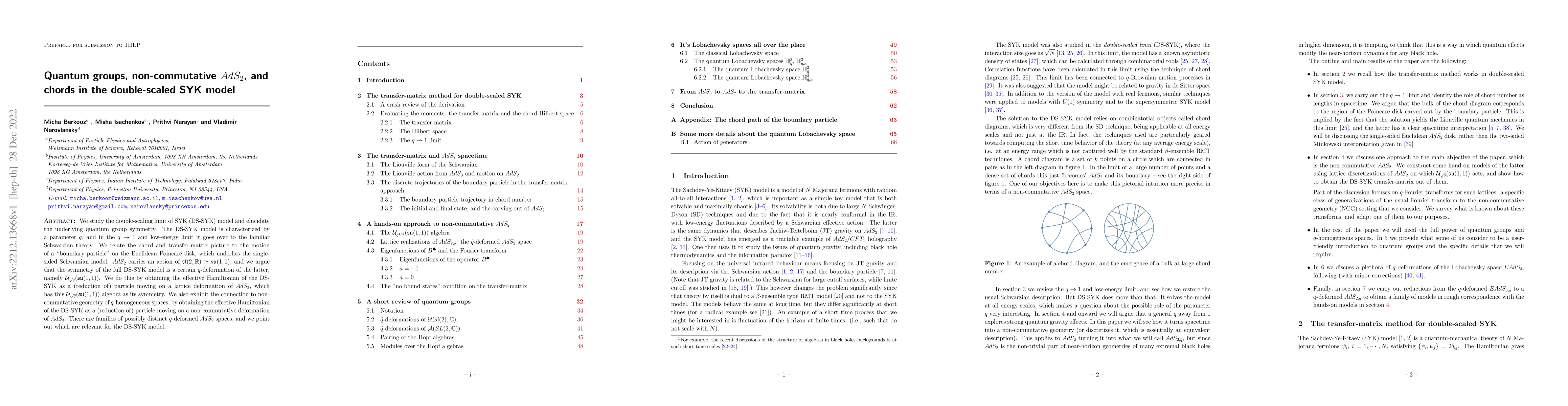 Thumbnail for Quantum groups, non-commutative $AdS_2$, and chords in the double-scaled
  SYK model