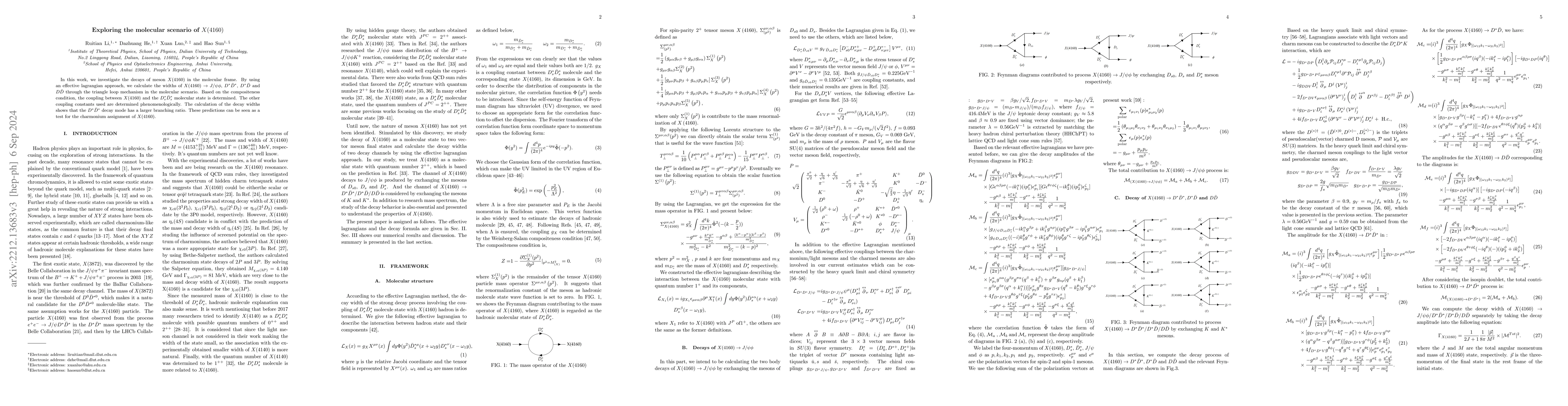 Thumbnail for Exploring the molecular scenario of X(4160)