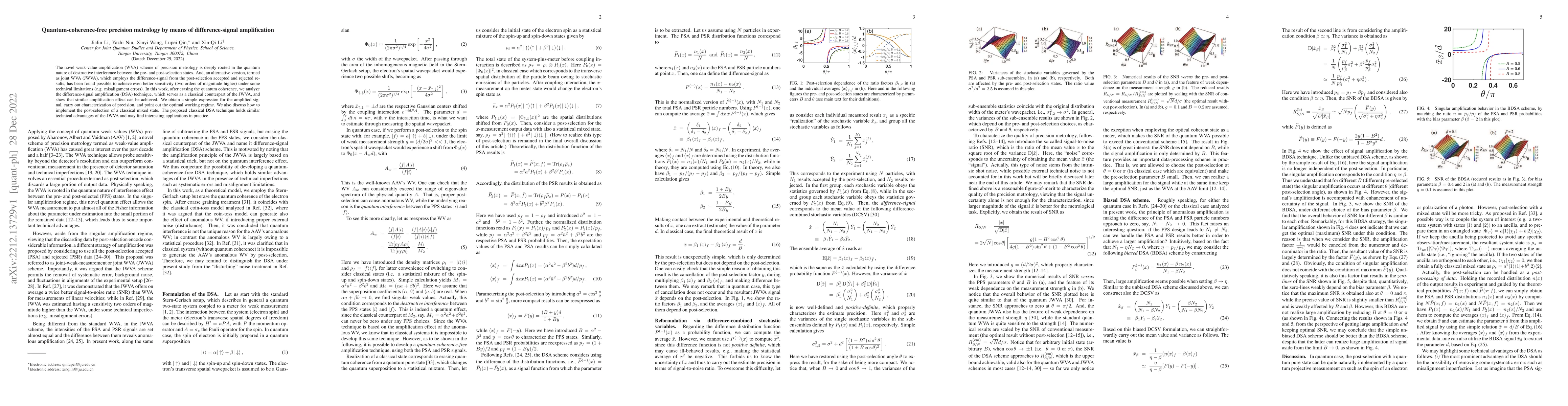 Thumbnail for Quantum-coherence-free precision metrology by means of difference-signal
  amplification