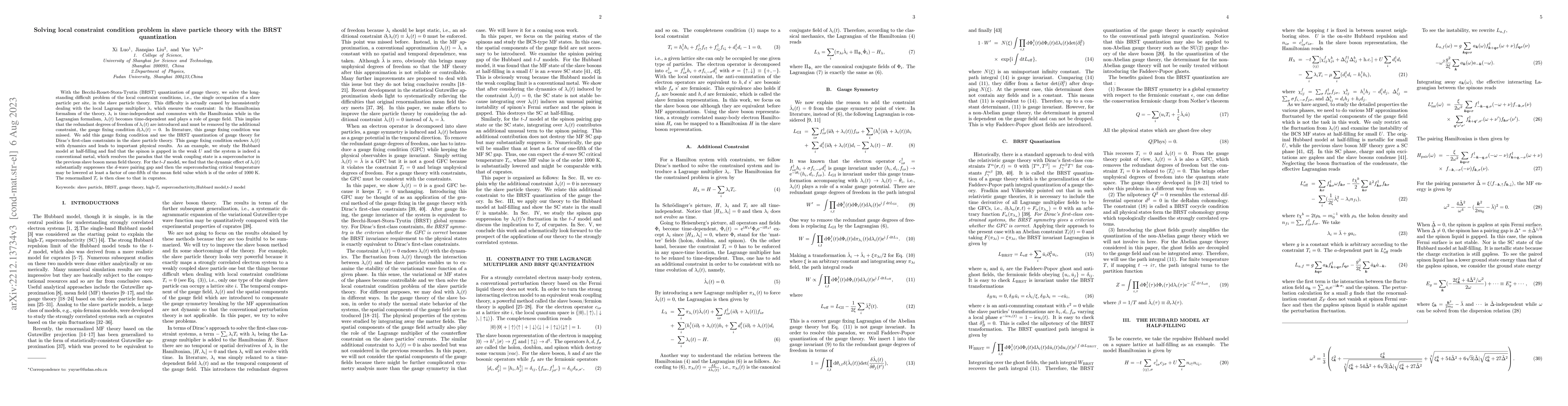 Thumbnail for Solving local constraint conditions in slave particle theory