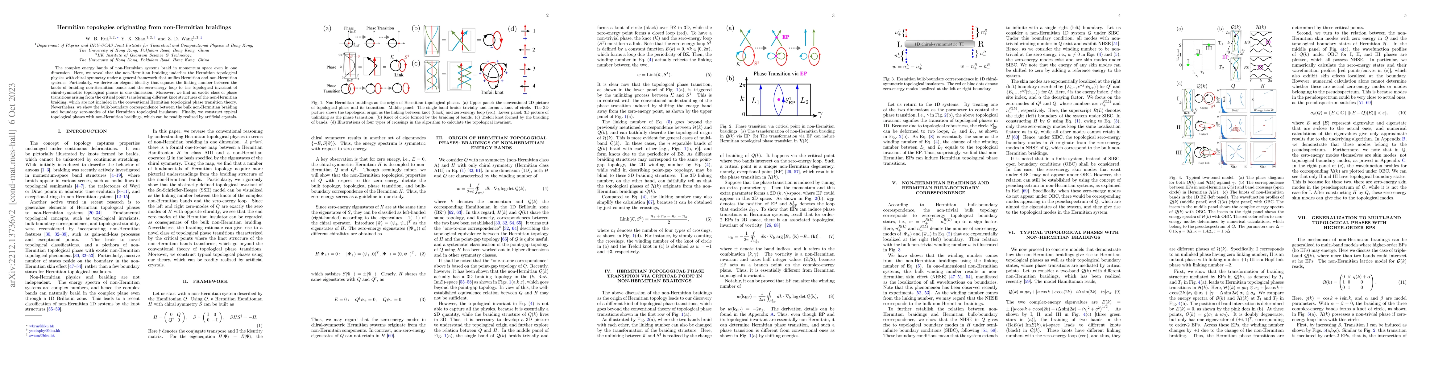 Thumbnail for Hermitian Topologies originating from non-Hermitian braidings
