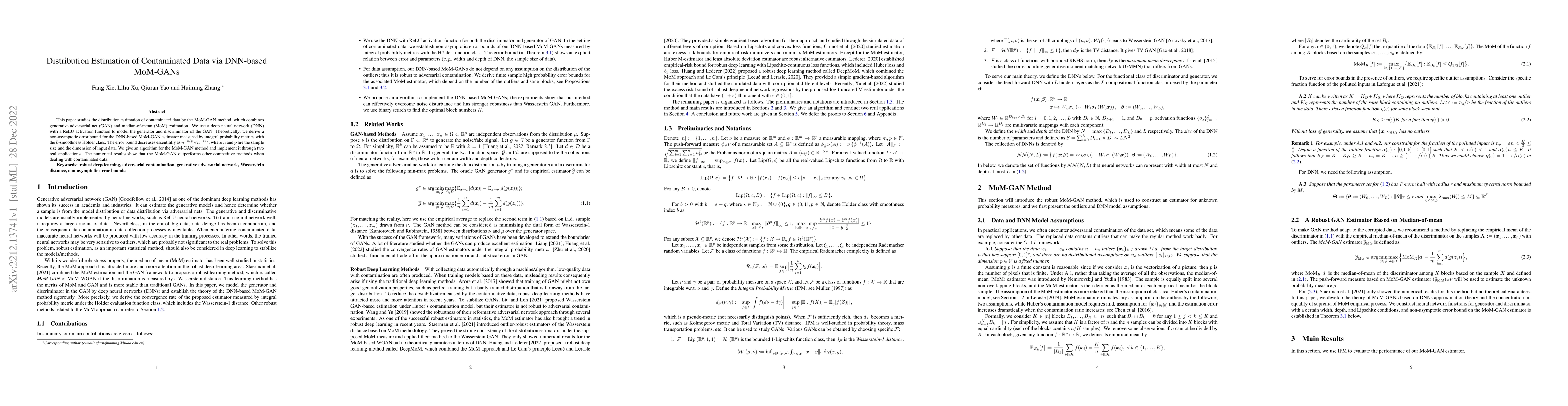 Thumbnail for Distribution Estimation of Contaminated Data via DNN-based MoM-GANs