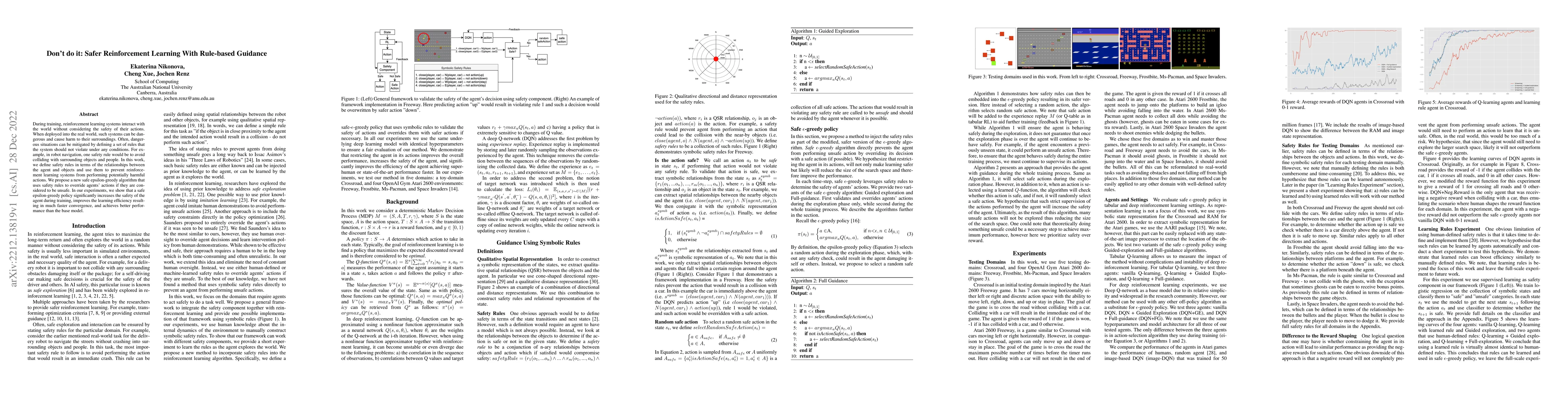 Thumbnail for Don't do it: Safer Reinforcement Learning With Rule-based Guidance