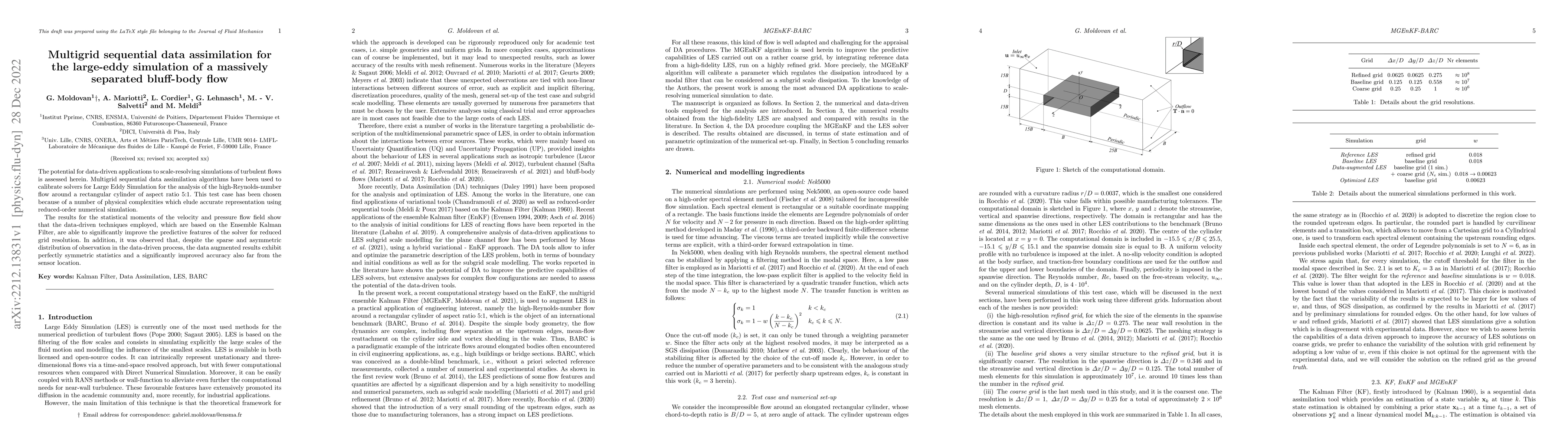 Thumbnail for Multigrid sequential data assimilation for the large-eddy simulation of
  a massively separated bluff-body flow