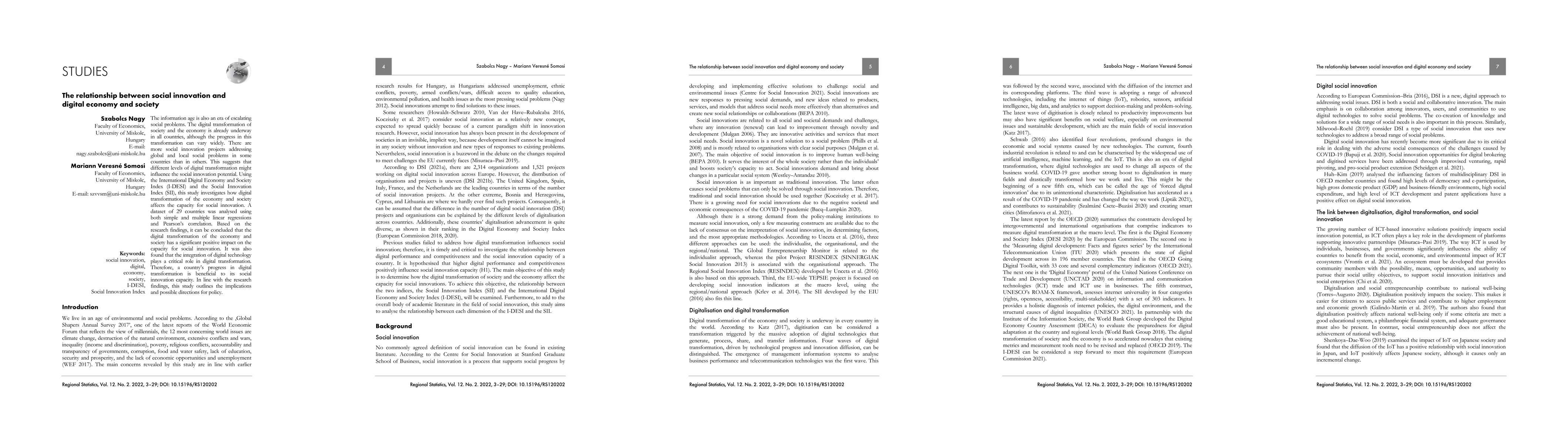 Thumbnail for The relationship between social innovation and digital economy and
  society