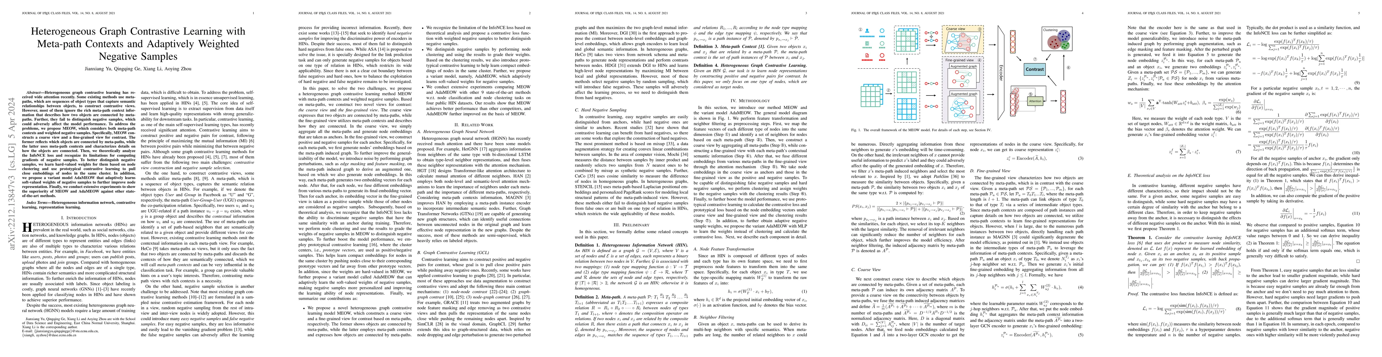 Thumbnail for Heterogeneous Graph Contrastive Learning with Meta-path Contexts and
  Adaptively Weighted Negative Samples