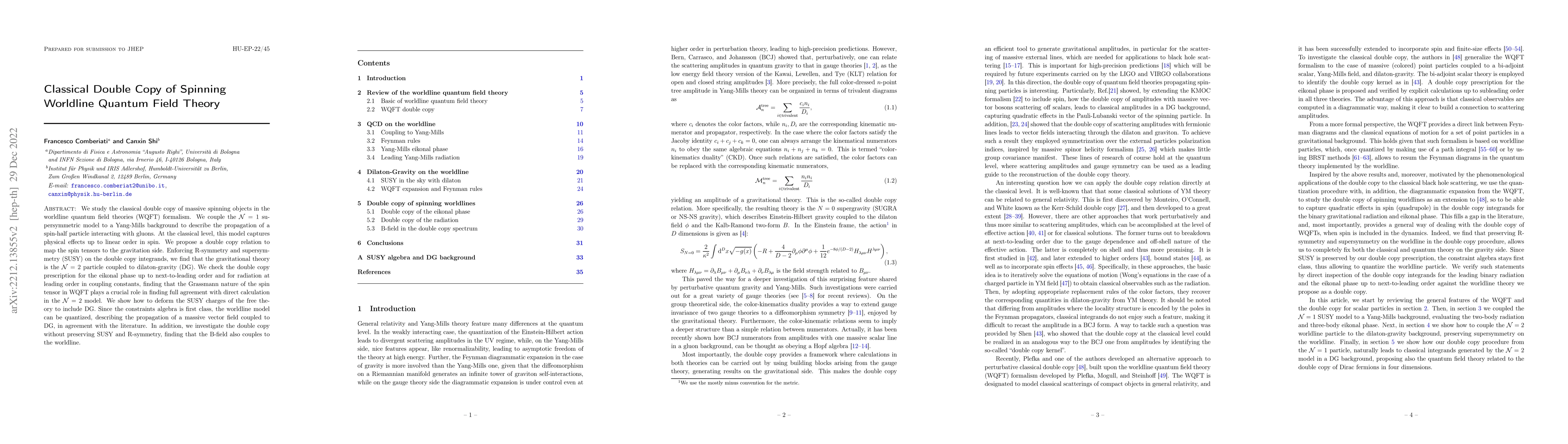 Thumbnail for Classical Double Copy of Spinning Worldline Quantum Field Theory